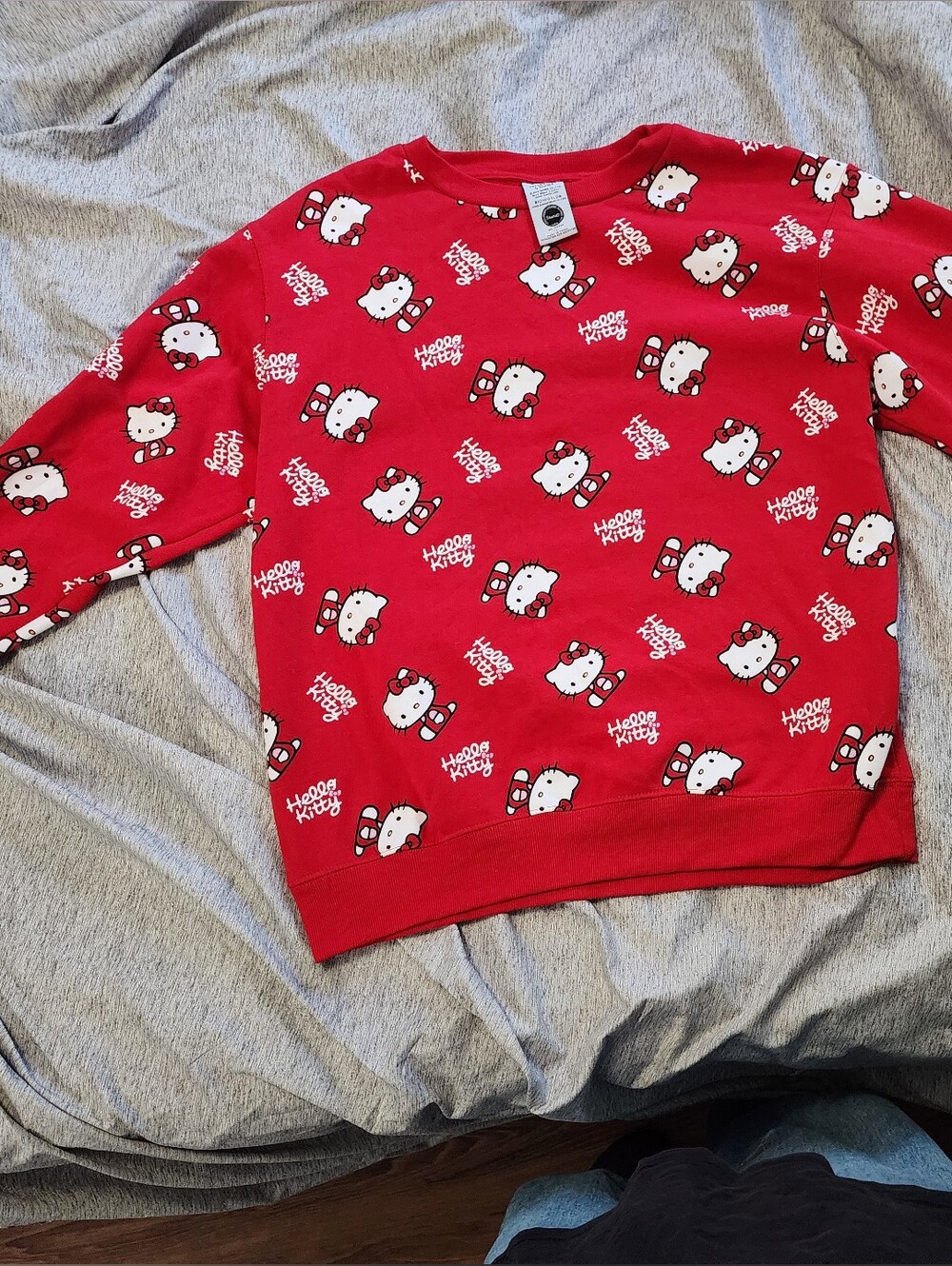 Hello Kitty Red Crewneck with White Character Allover
